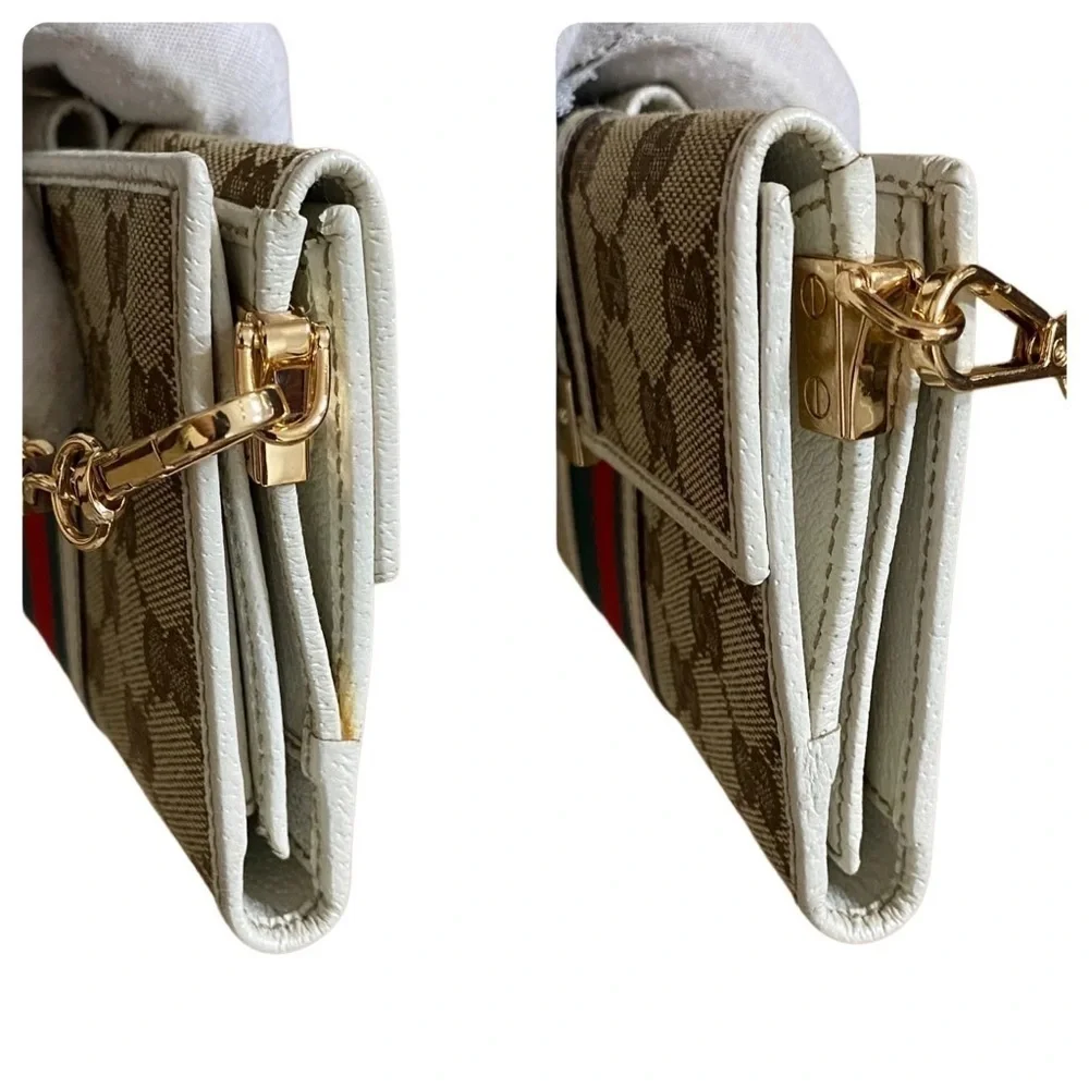 GUCCI GG Sherry Line Canvas Leather Wallet to Crossbody Bag 💼 - Picture 11 of 15